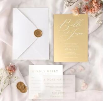 Personalized Perfection: Customization Options for Gold Mirror Acrylic Wedding Invitation Cards
